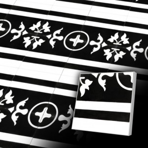 Zementfliesen antik, historischer Baustoff | Retro-Fliesen | Historisch | MusterV20B2-033-C | Ventano